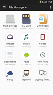 File Manager interface