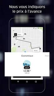 Uber - commander un véhicule avec chauffeur en quelques minutes